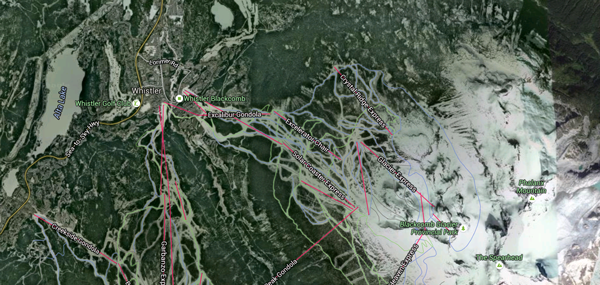 Satellite view of Whistler.